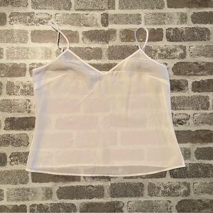 Reiss Sleeveless White Camisole Silk Top, Size - 4